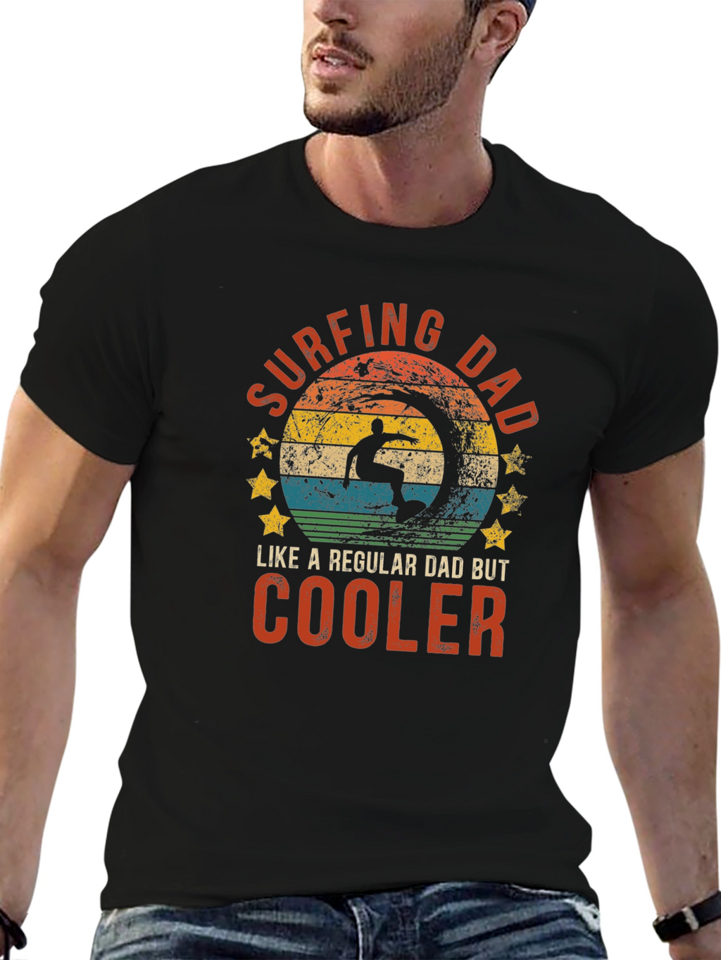 Surfing Dad T-Shirt - Cool Dad Tee