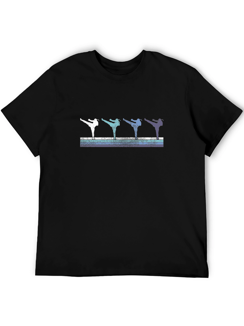 Retro Karate Kick T-Shirt - Black