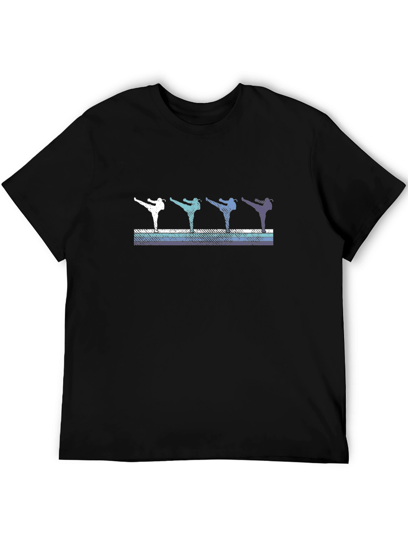 Retro Karate Kick T-Shirt - Black