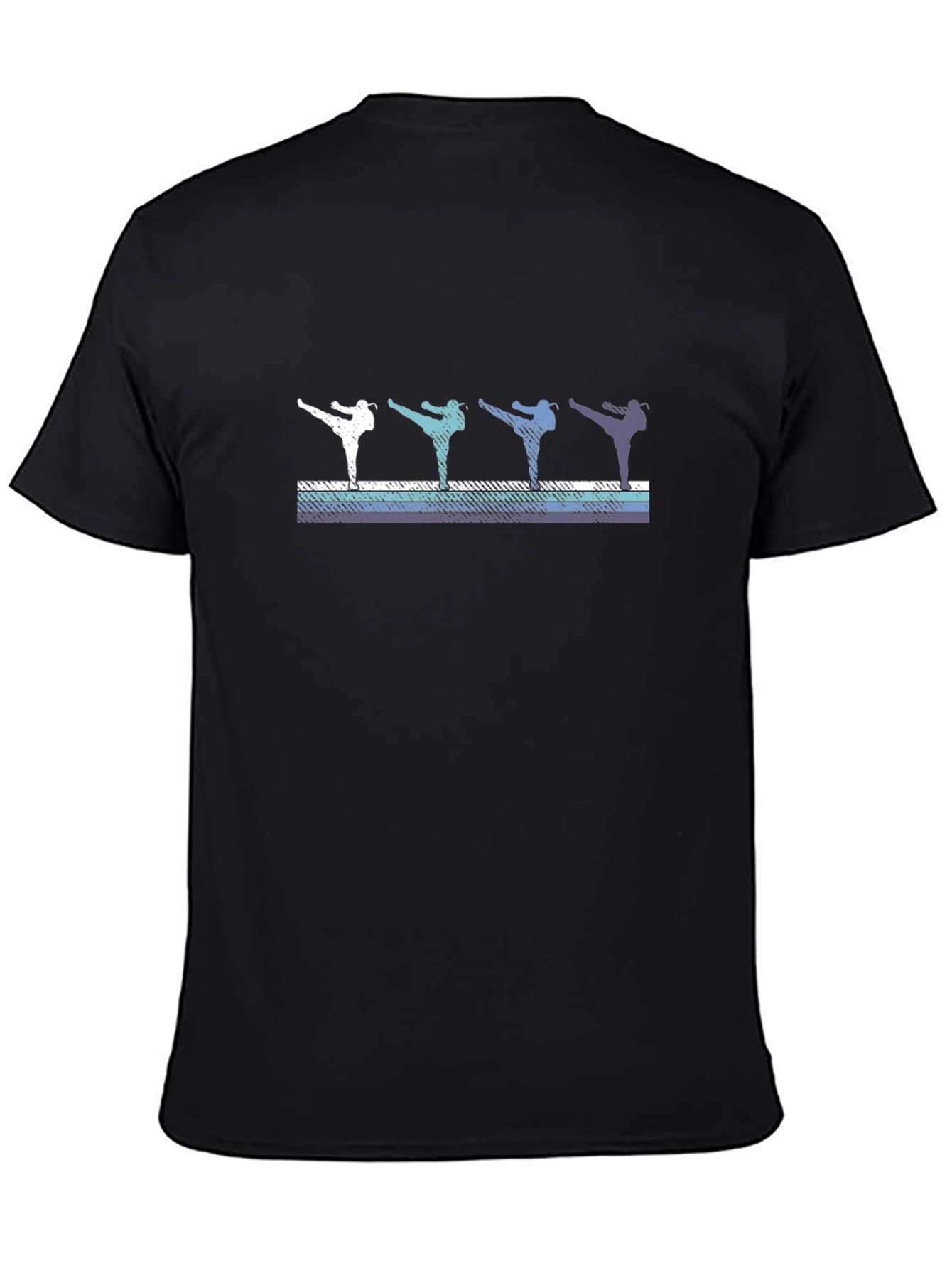 Retro Karate Kick T-Shirt - Black