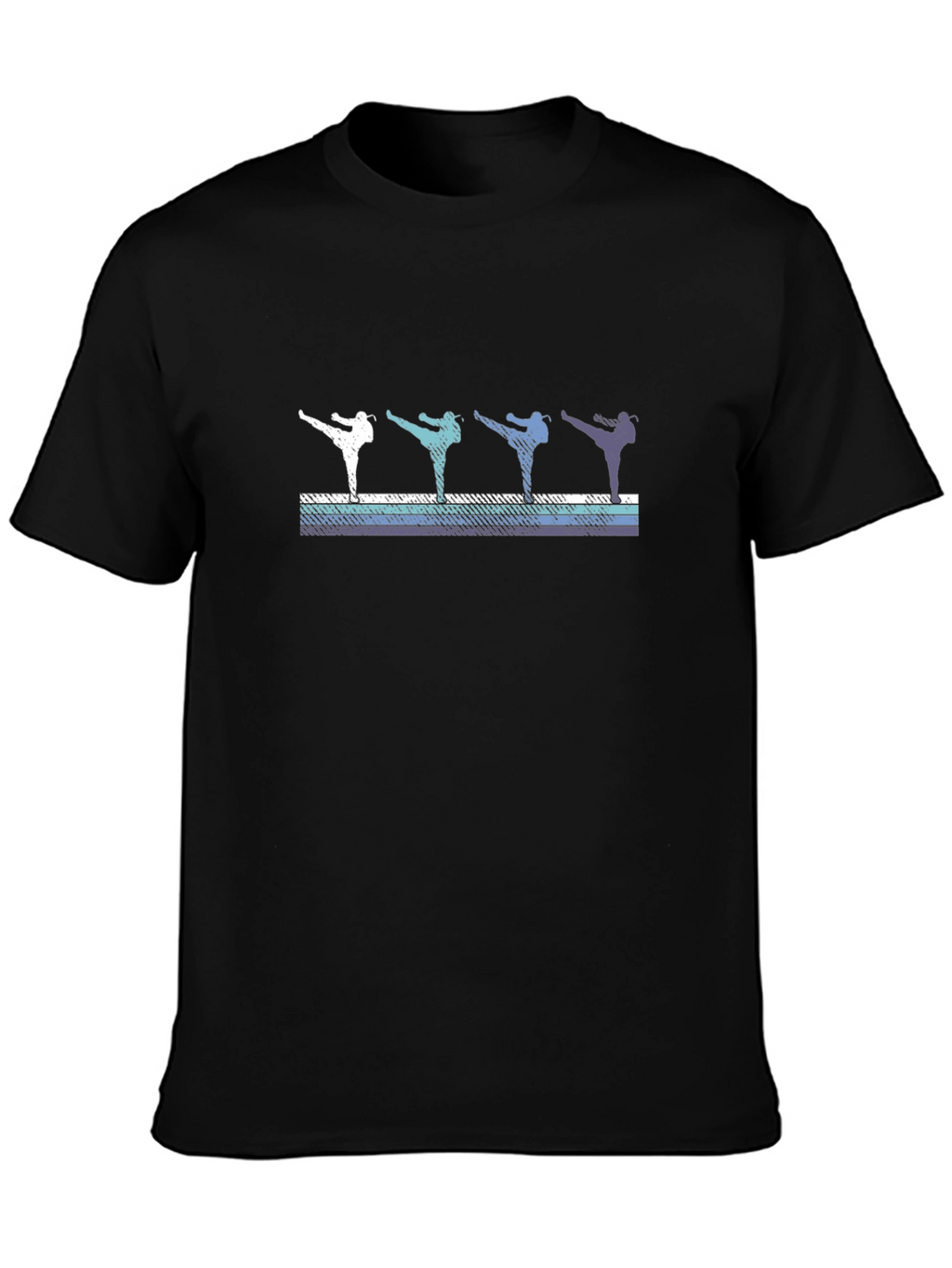 Retro Karate Kick T-Shirt - Black