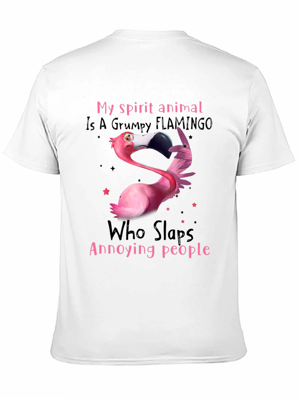 Grumpy Flamingo T-Shirt - Slaps Annoying People