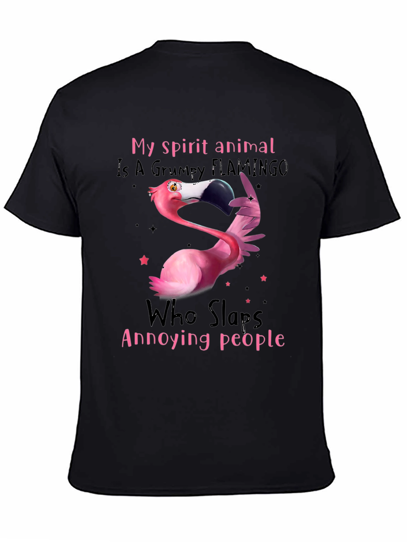 Grumpy Flamingo T-Shirt - Slaps Annoying People
