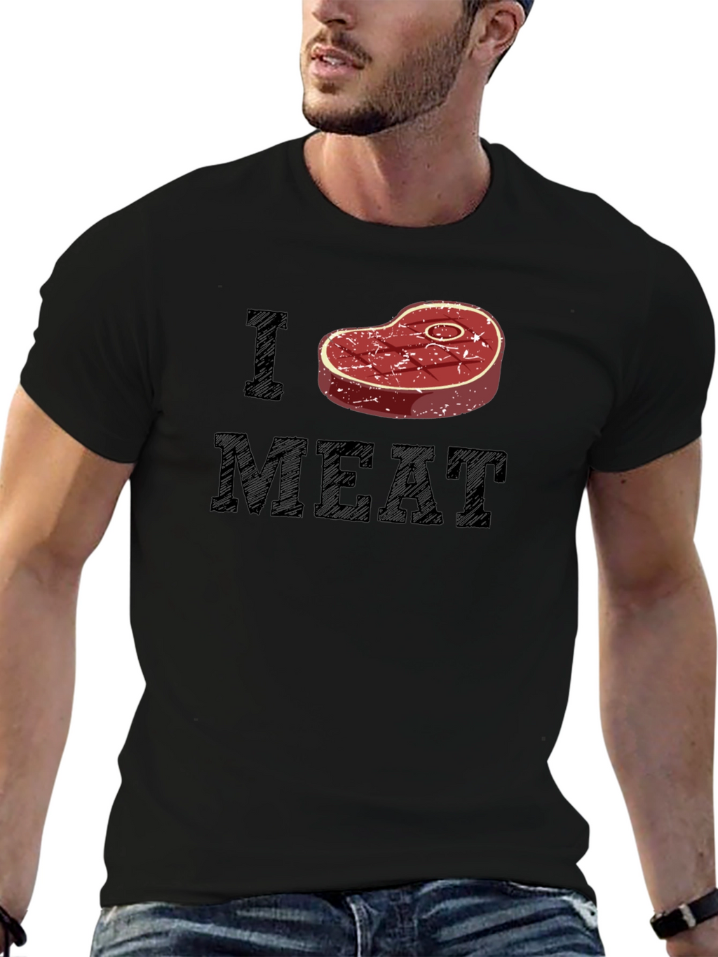 I Heart Meat T-Shirt - Black Graphic Tee