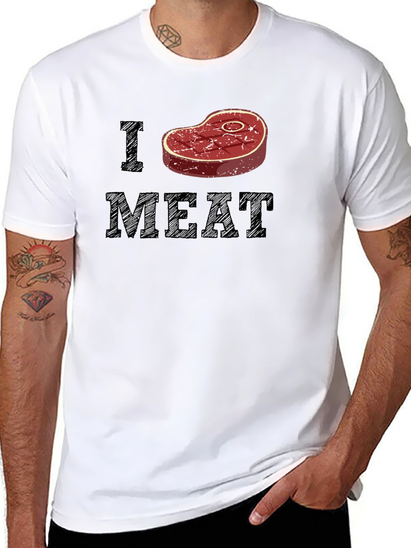 I Heart Meat T-Shirt - Black Graphic Tee