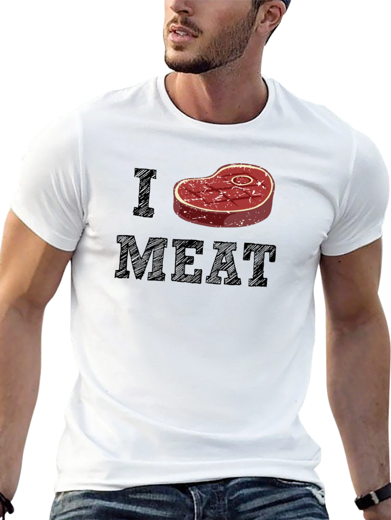 I Heart Meat T-Shirt - Black Graphic Tee