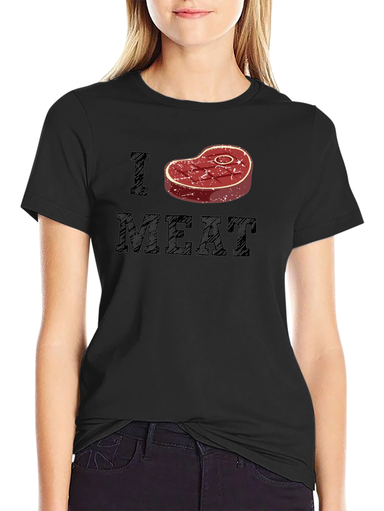 I Heart Meat T-Shirt - Black Graphic Tee
