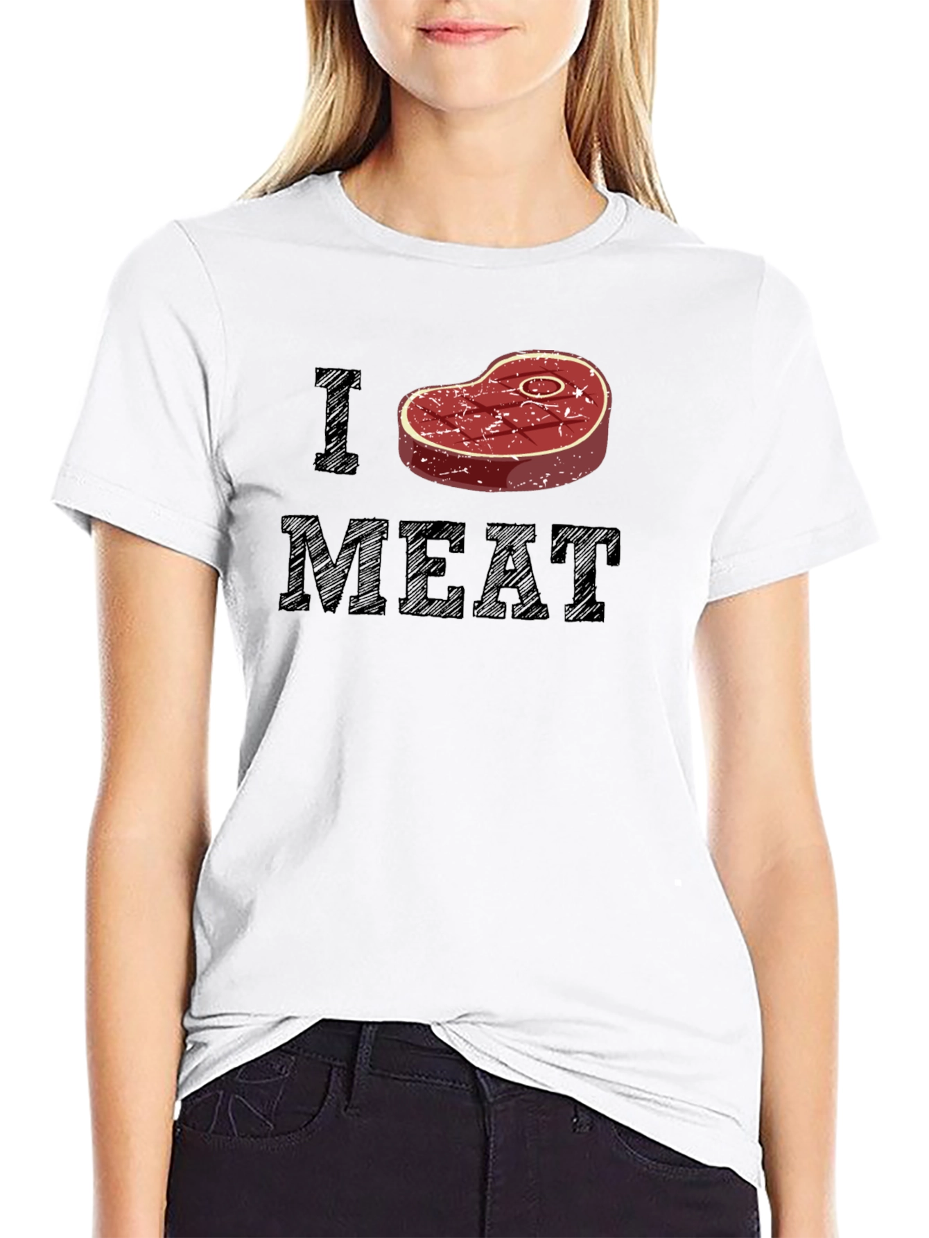 I Heart Meat T-Shirt - Black Graphic Tee
