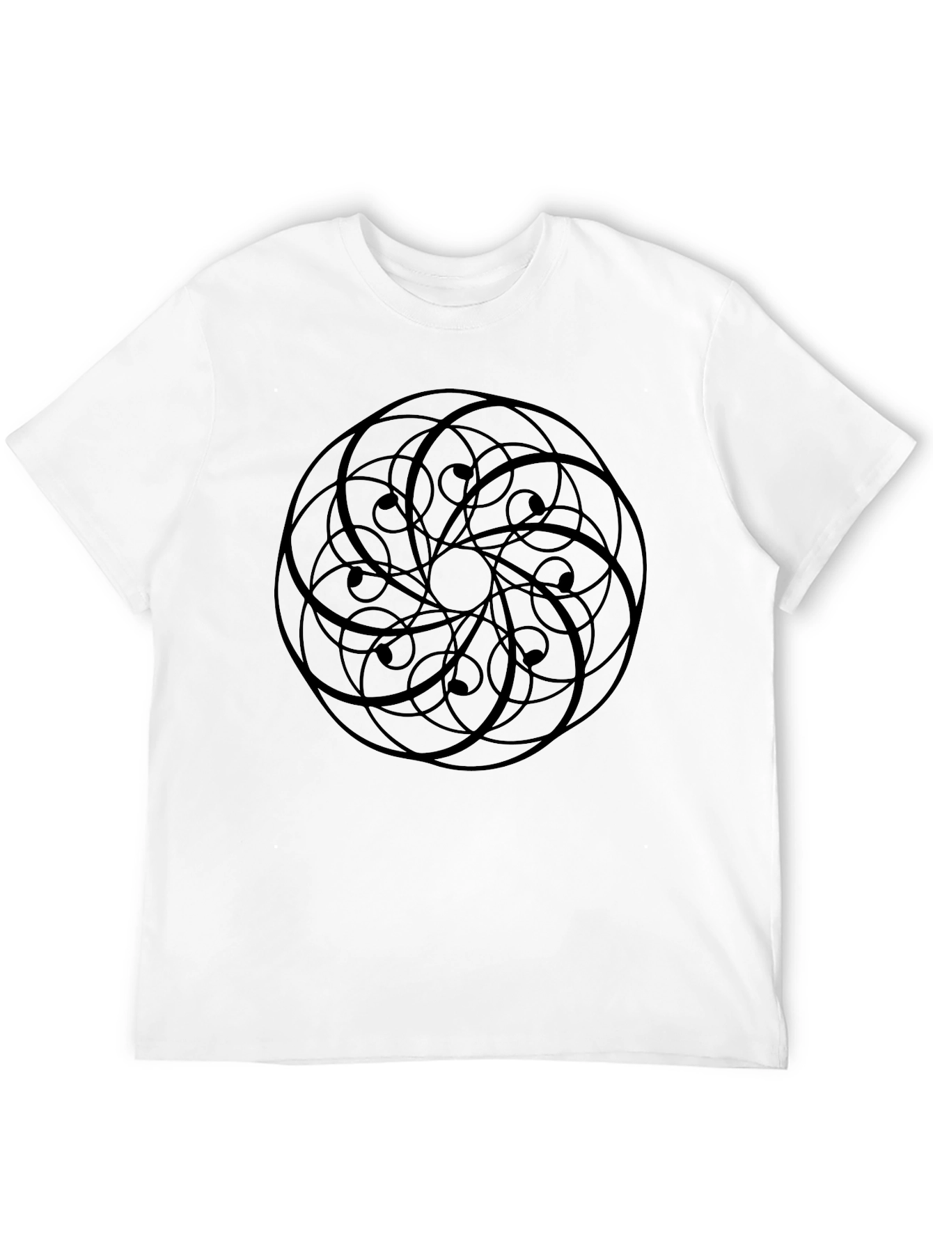 Abstract Geometric Print Black T-Shirt
