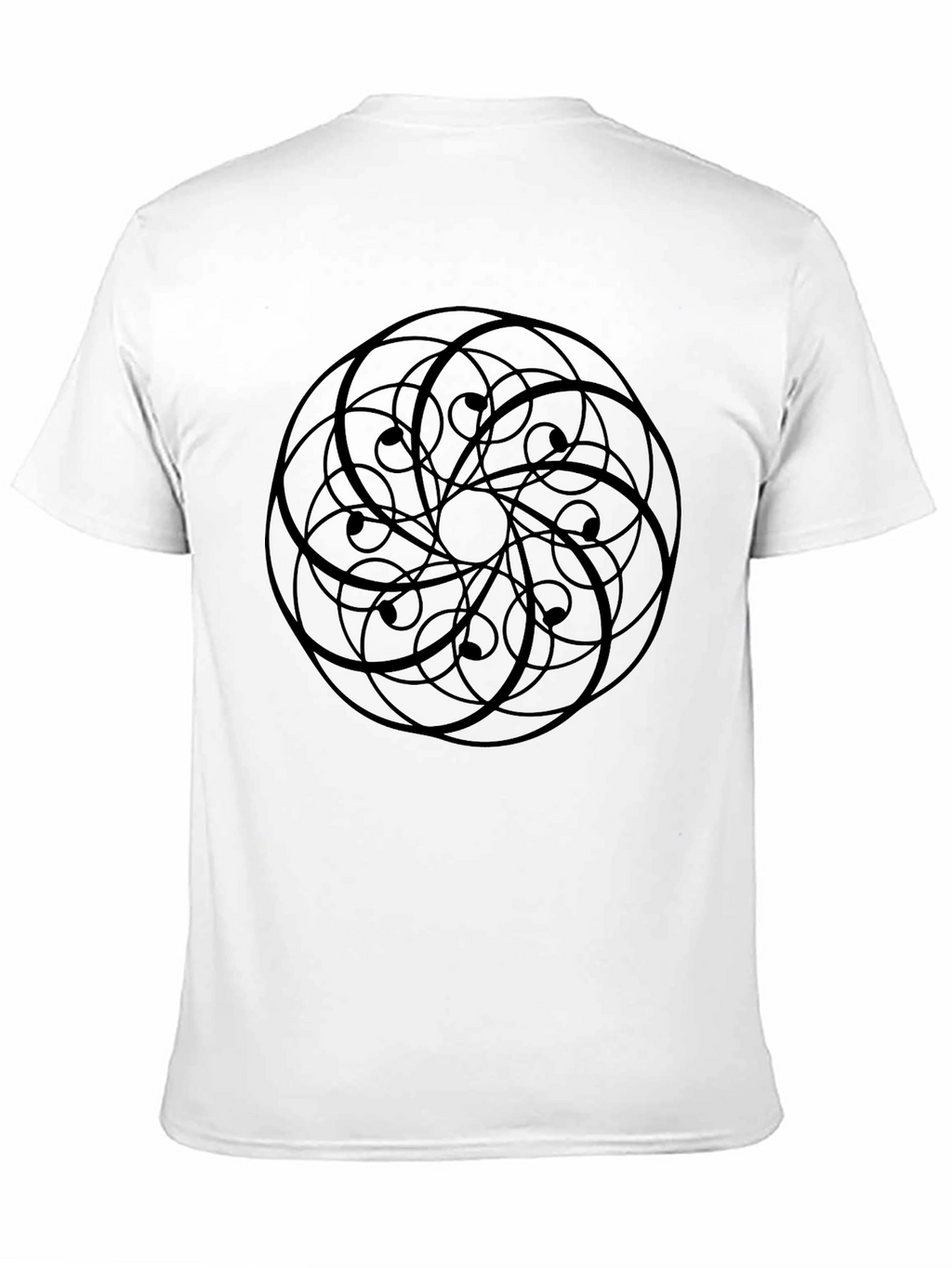 Abstract Geometric Print Black T-Shirt