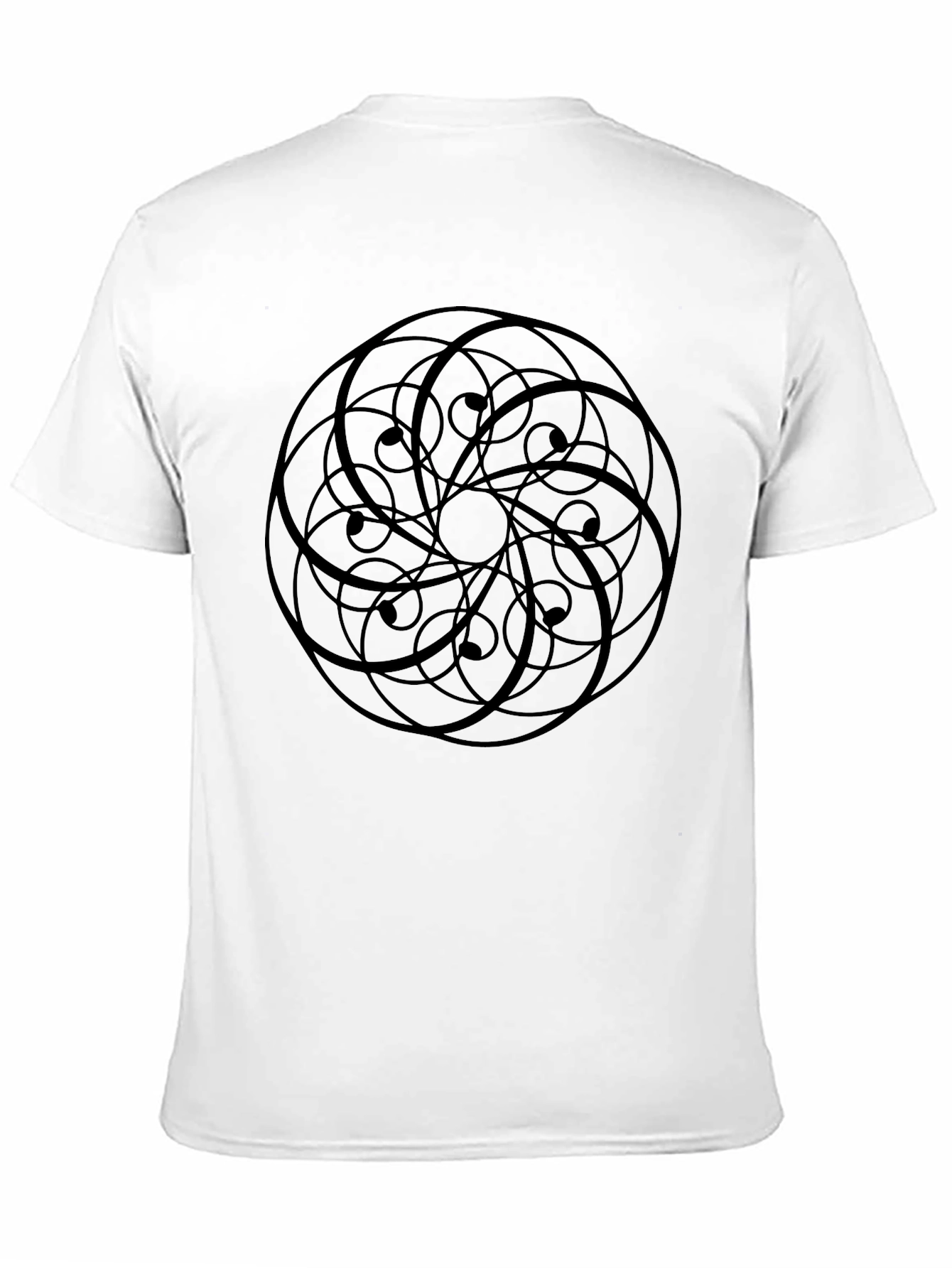 Abstract Geometric Print Black T-Shirt