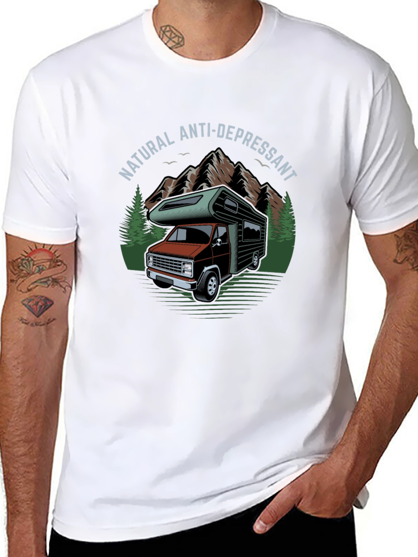 Natural Anti-Depressant Camper Van Graphic T-Shirt