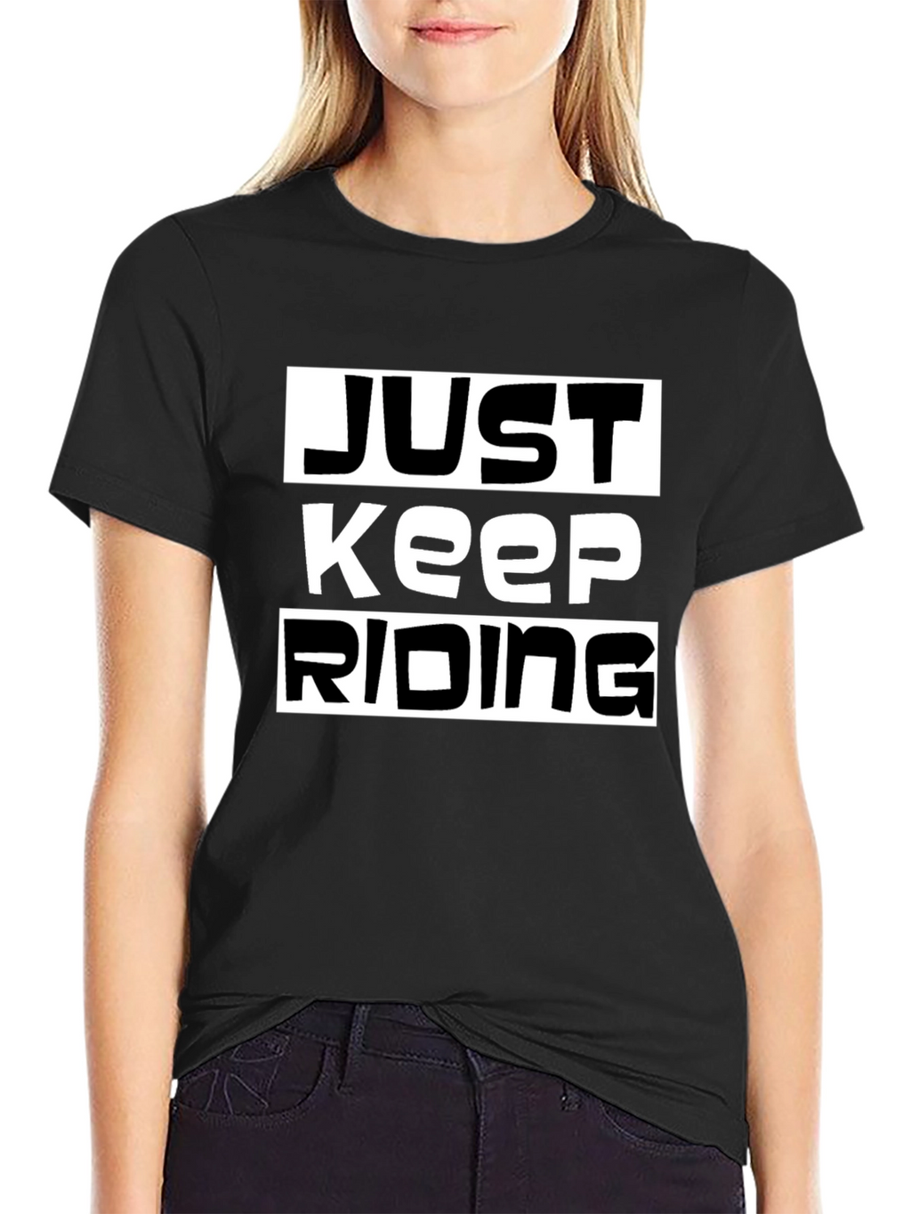 Just Keep Riding Black Graphic Tee