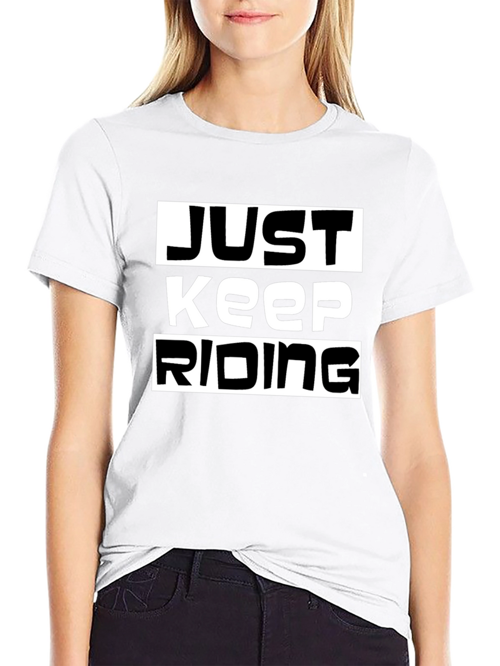Just Keep Riding Black Graphic Tee