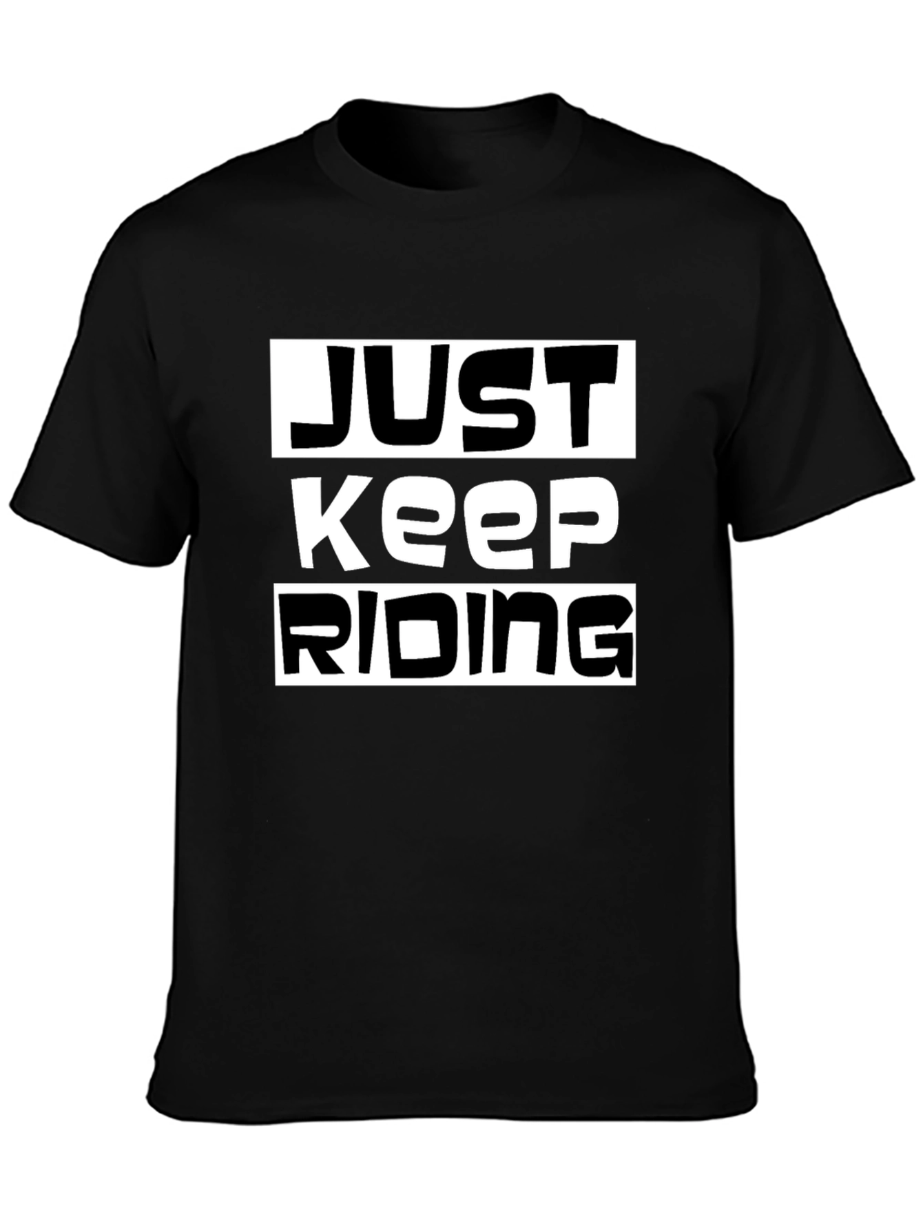 Just Keep Riding Black Graphic Tee