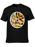 Tiger Print Viking Shield Black Tee