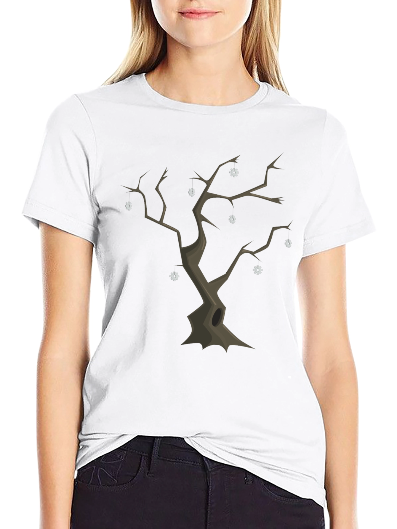Spooky Tree Graphic Tee - Unique Halloween Shirt