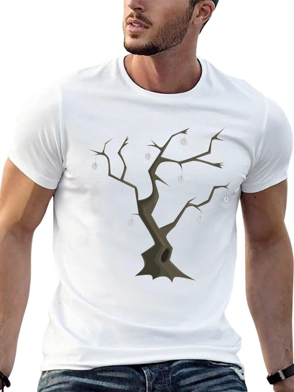 Spooky Tree Graphic Tee - Unique Halloween Shirt