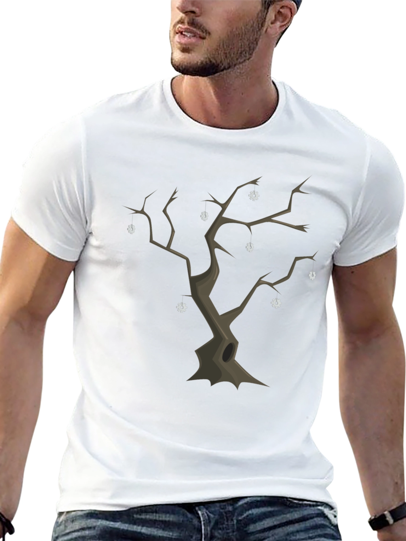 Spooky Tree Graphic Tee - Unique Halloween Shirt