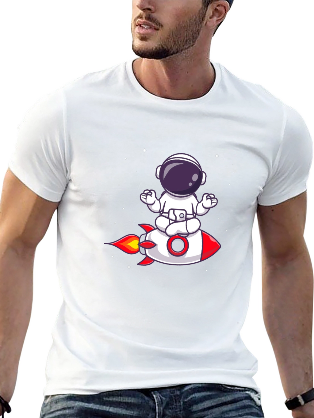 Astronaut Meditation Rocket T-Shirt