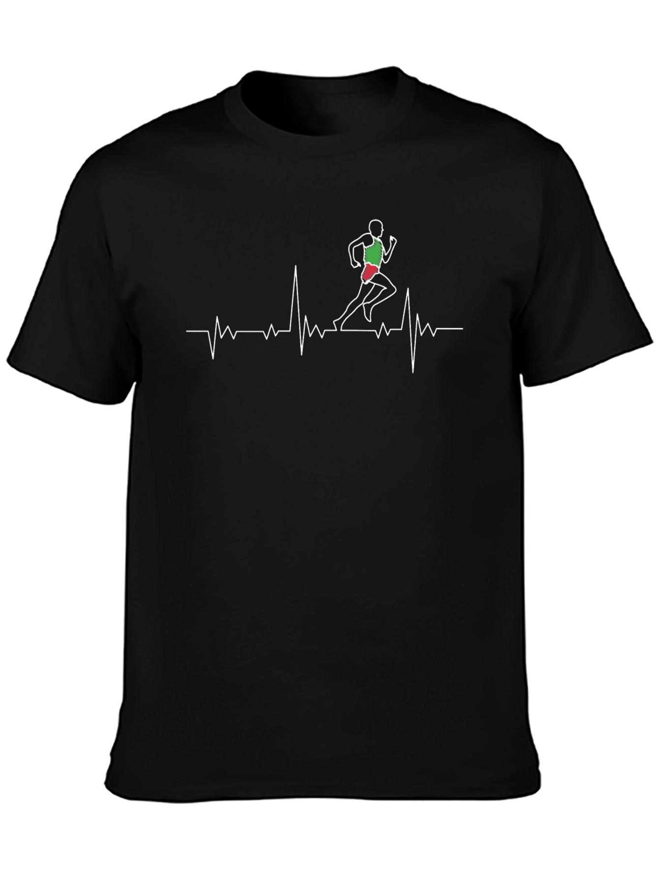 Runner Heartbeat T-Shirt - Black Stylish Graphic Tee