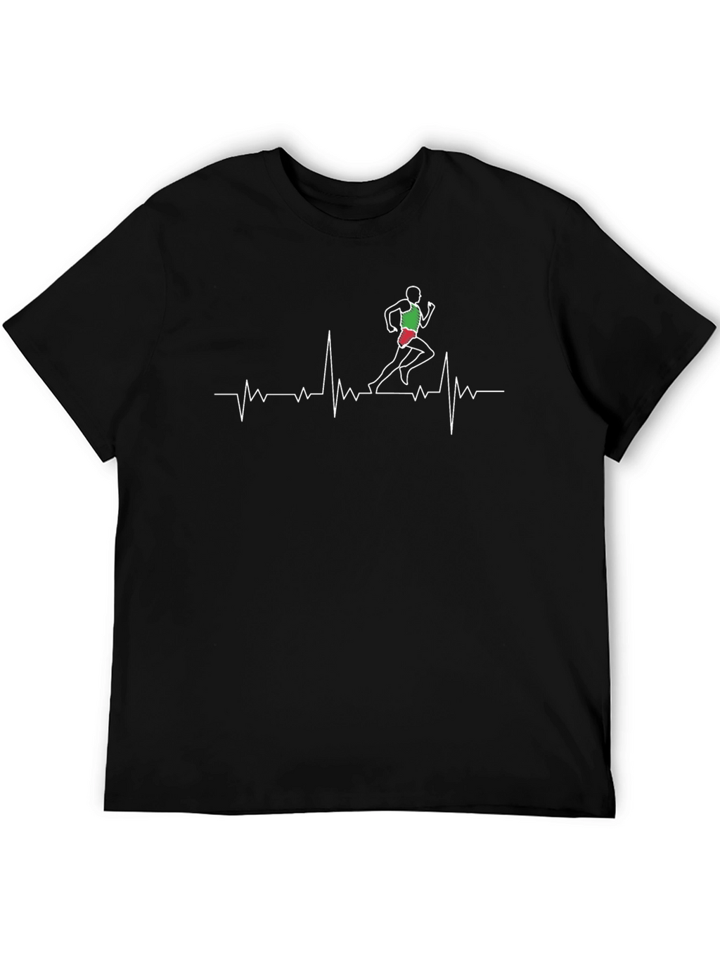 Runner Heartbeat T-Shirt - Black Stylish Graphic Tee