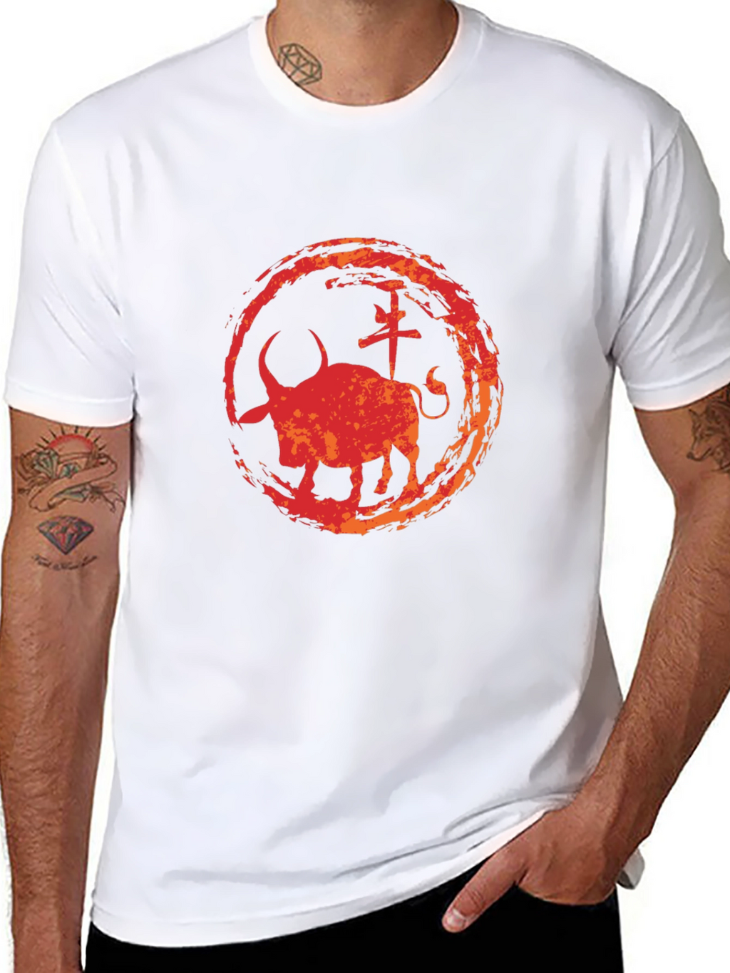 Ox Zodiac Graphic Tee - Black