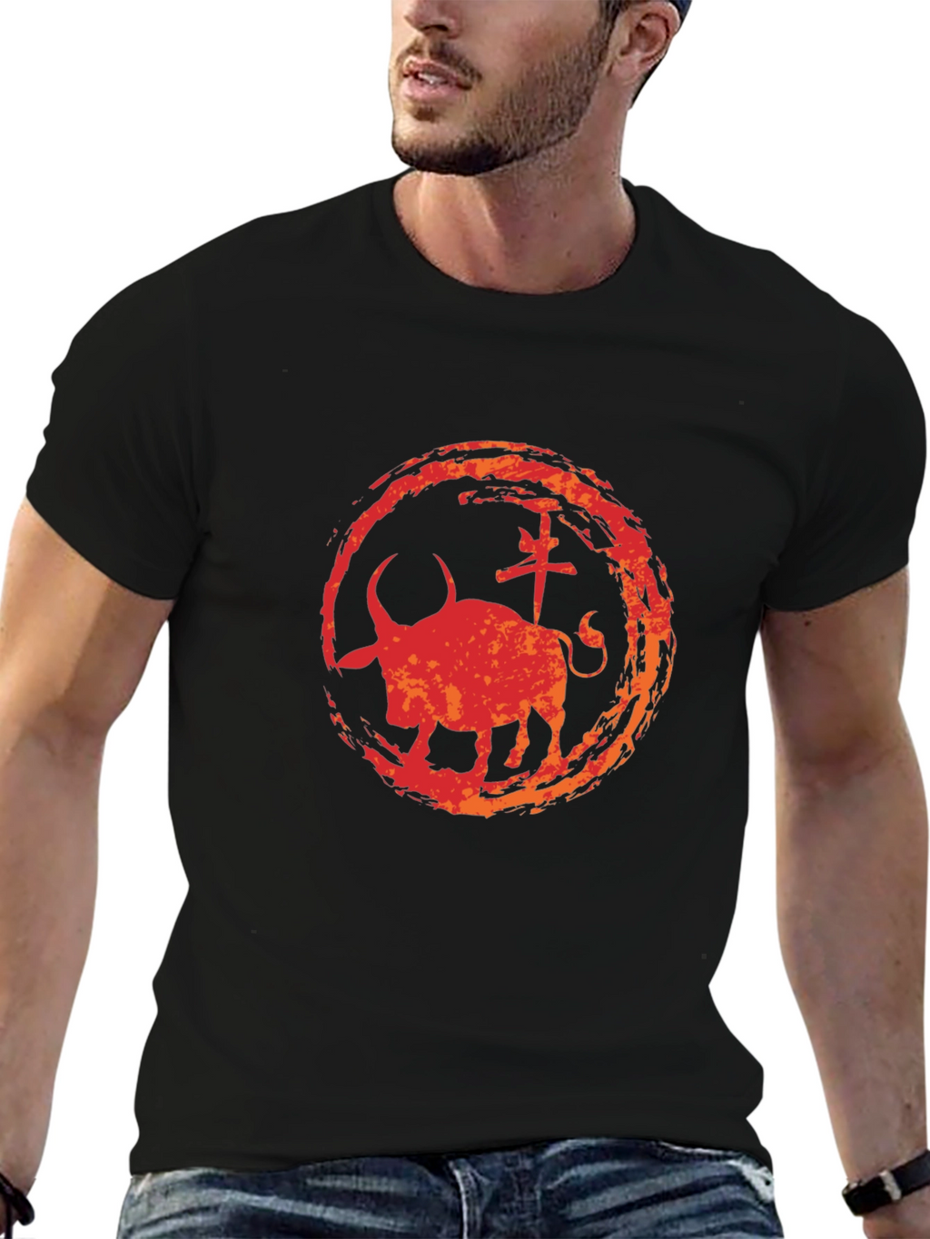 Ox Zodiac Graphic Tee - Black