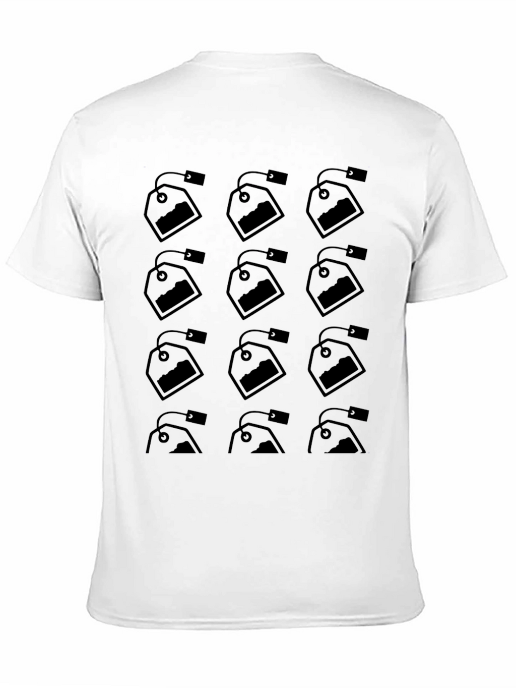 Tea Bag Pattern Black T-Shirt