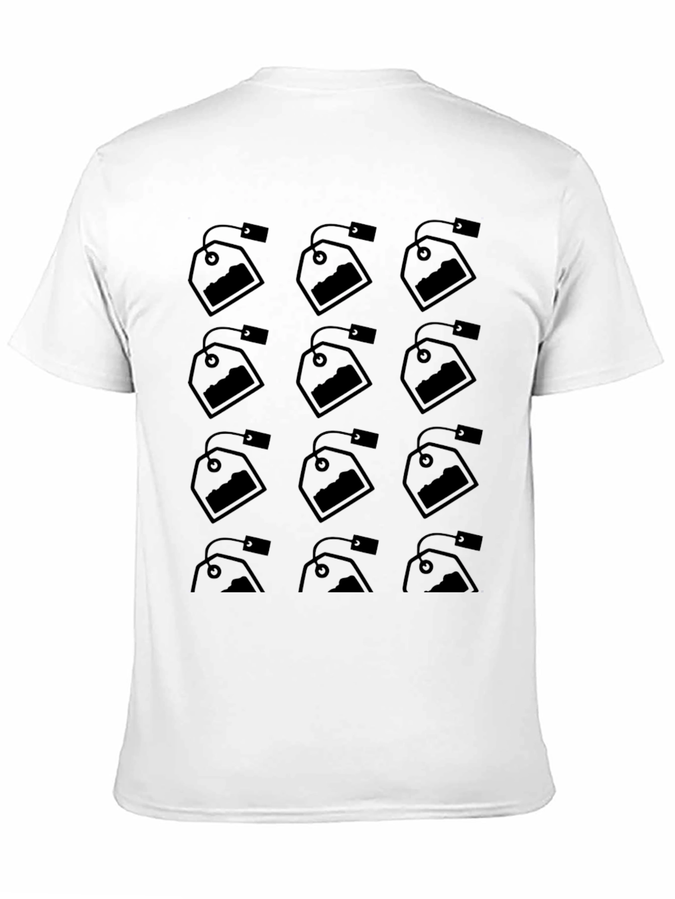 Tea Bag Pattern Black T-Shirt