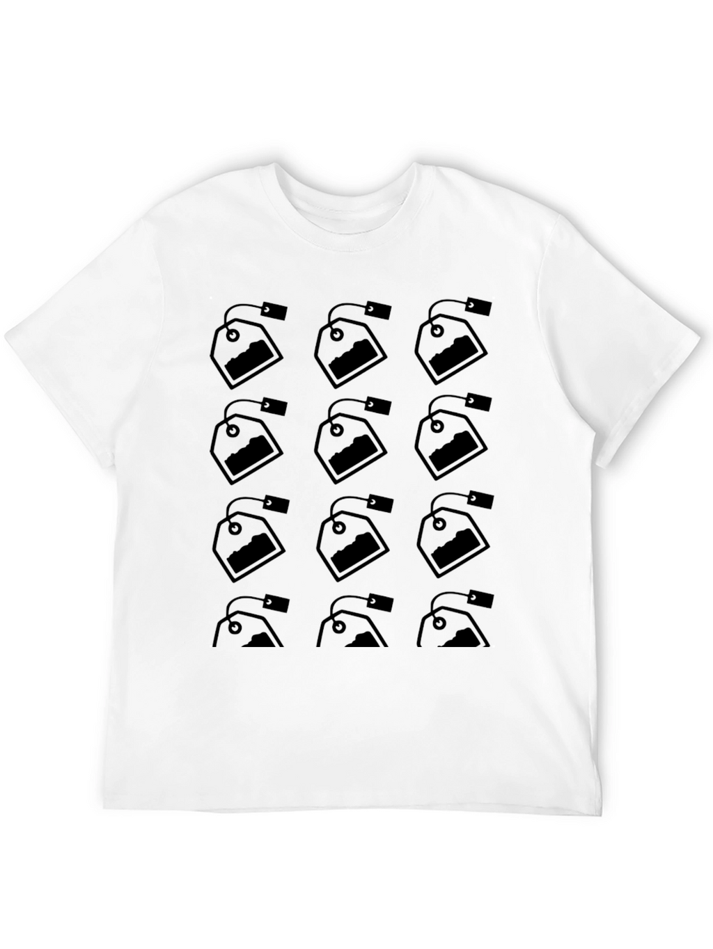 Tea Bag Pattern Black T-Shirt