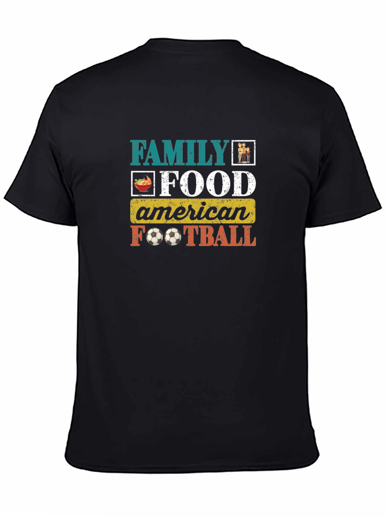Family Food American Football Graphic T-Shirt