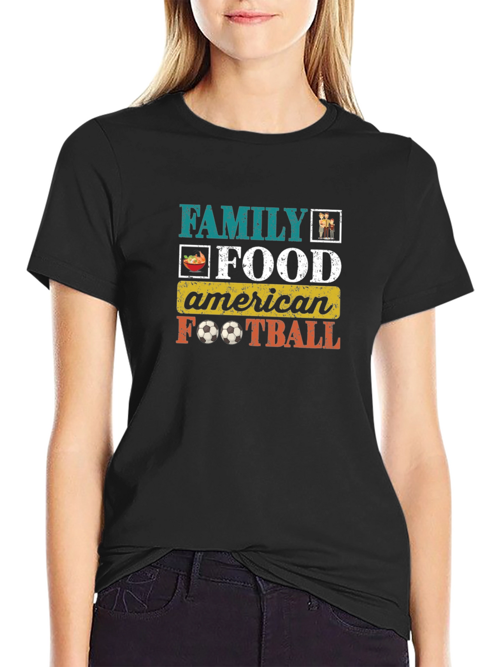 Family Food American Football Graphic T-Shirt