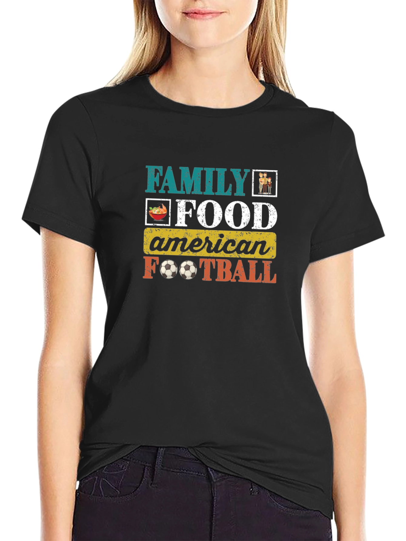 Family Food American Football Graphic T-Shirt