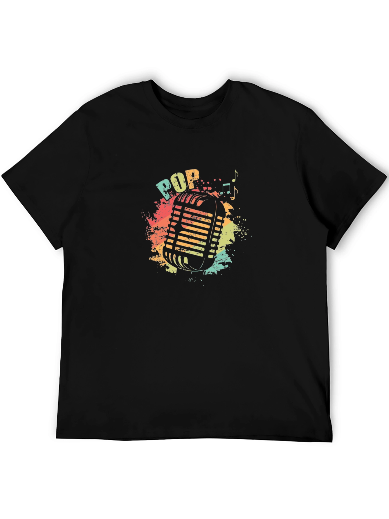 Retro Pop Music Microphone Graphic T-Shirt