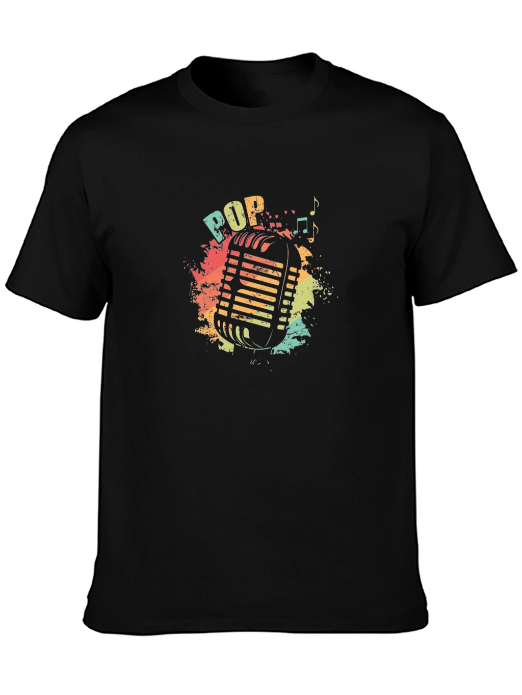 Retro Pop Music Microphone Graphic T-Shirt