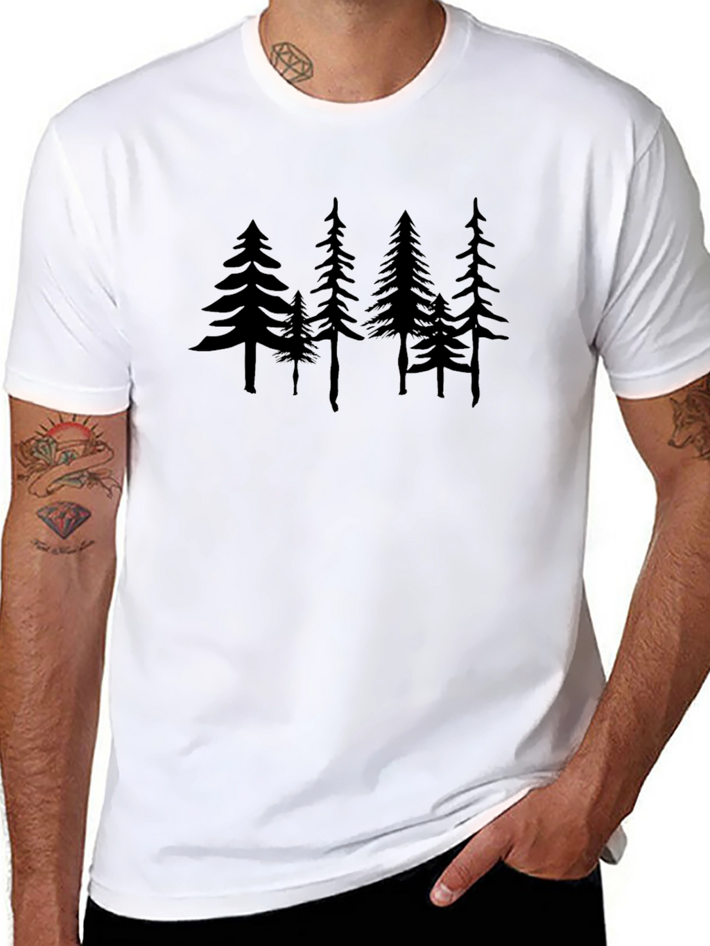 Forest Graphic Tee - Nature Lovers Black T-Shirt