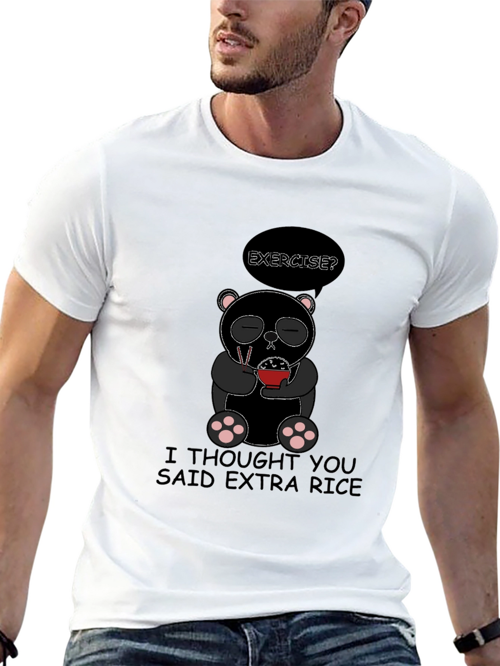 Extra Rice Panda Graphic T-Shirt
