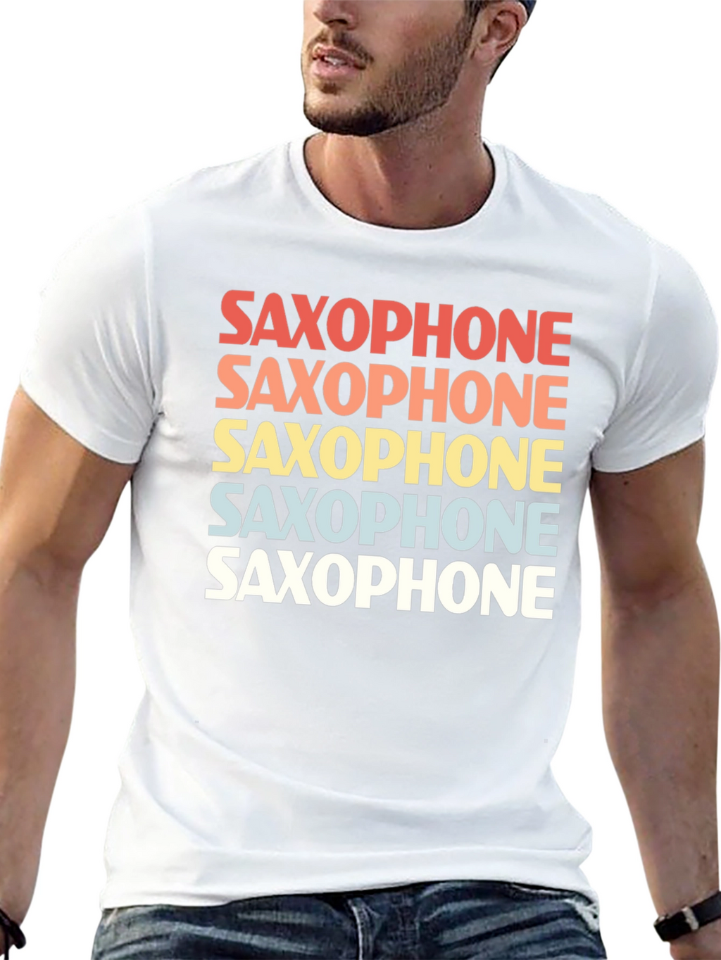 Retro Saxophone T-Shirt - Music Lover Tee