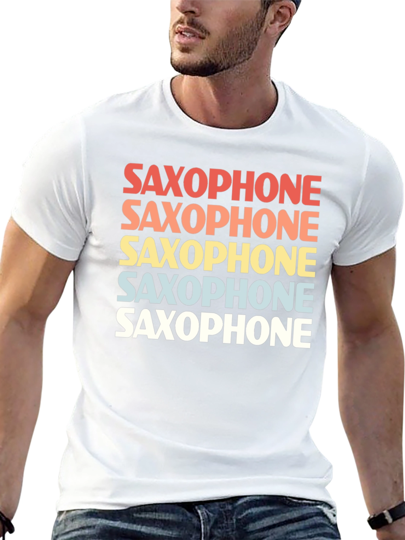 Retro Saxophone T-Shirt - Music Lover Tee