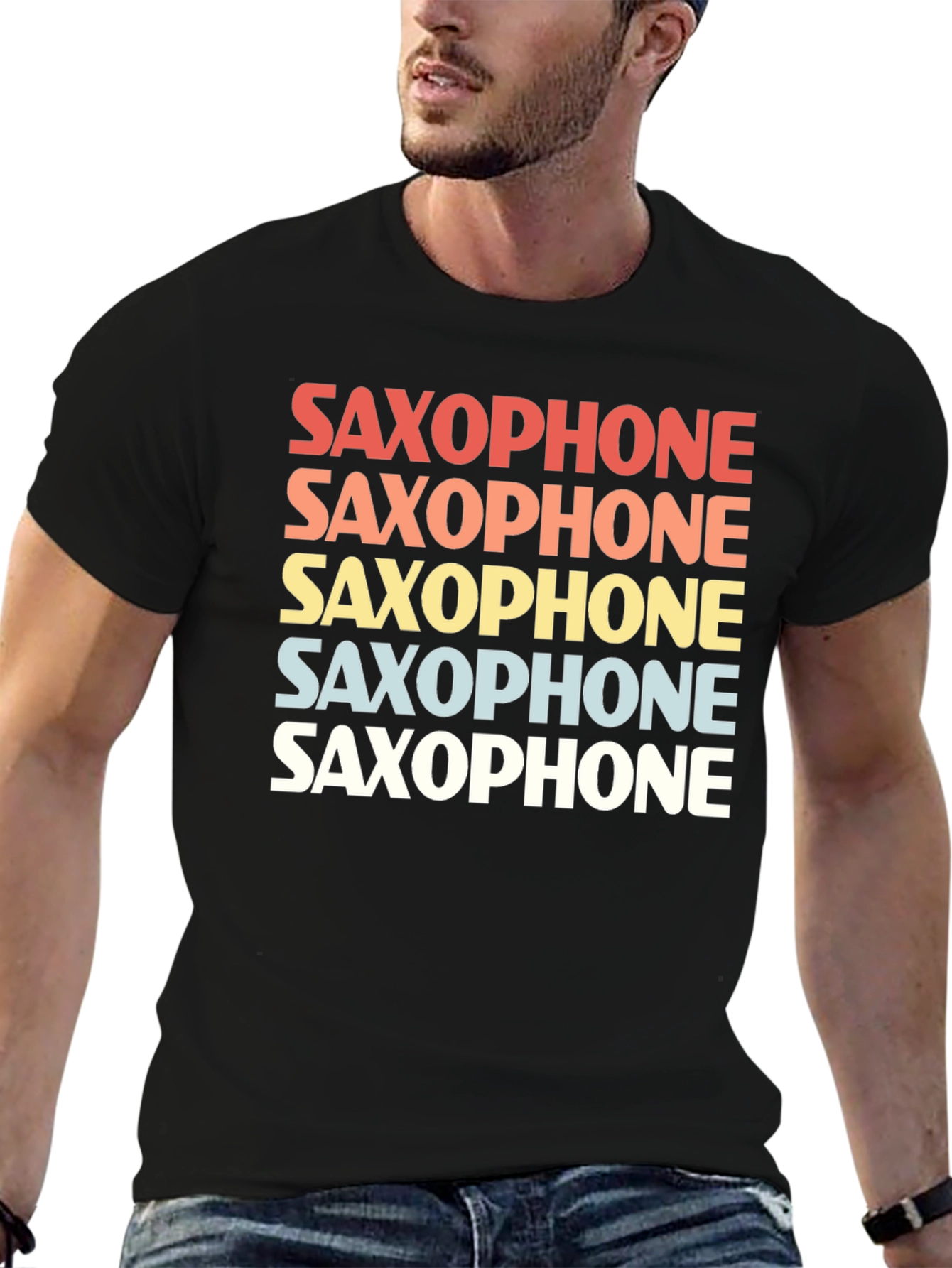 Retro Saxophone T-Shirt - Music Lover Tee