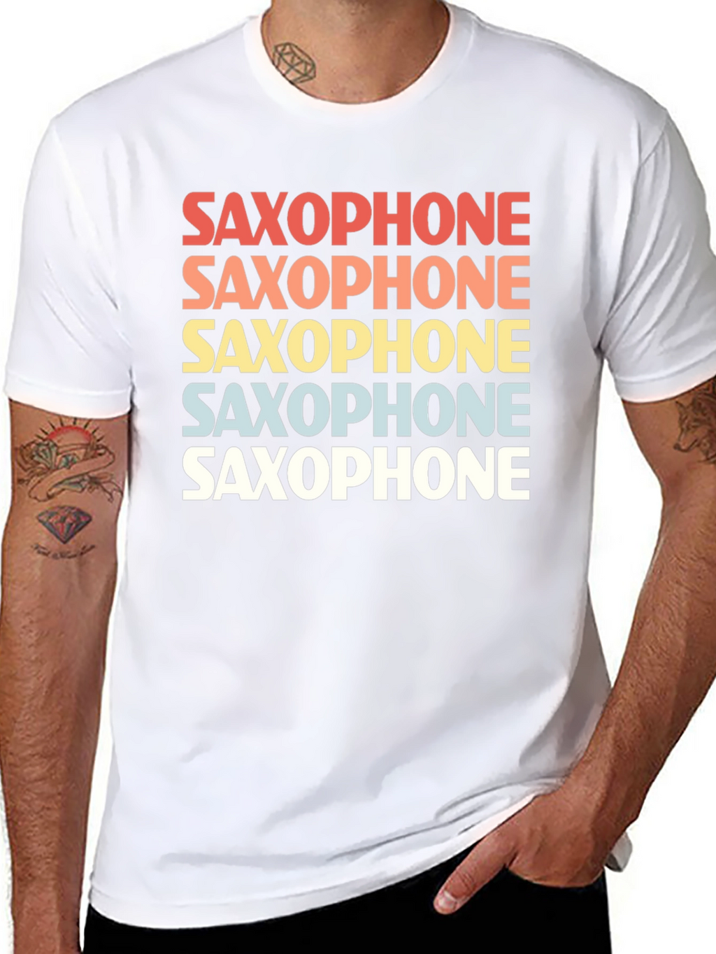 Retro Saxophone T-Shirt - Music Lover Tee