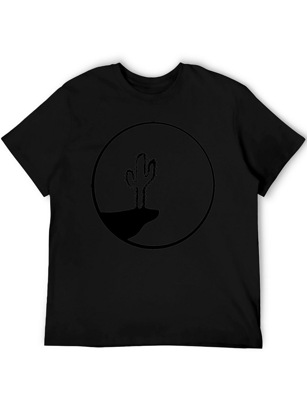 Cactus Silhouette Graphic Tee - Black Cotton