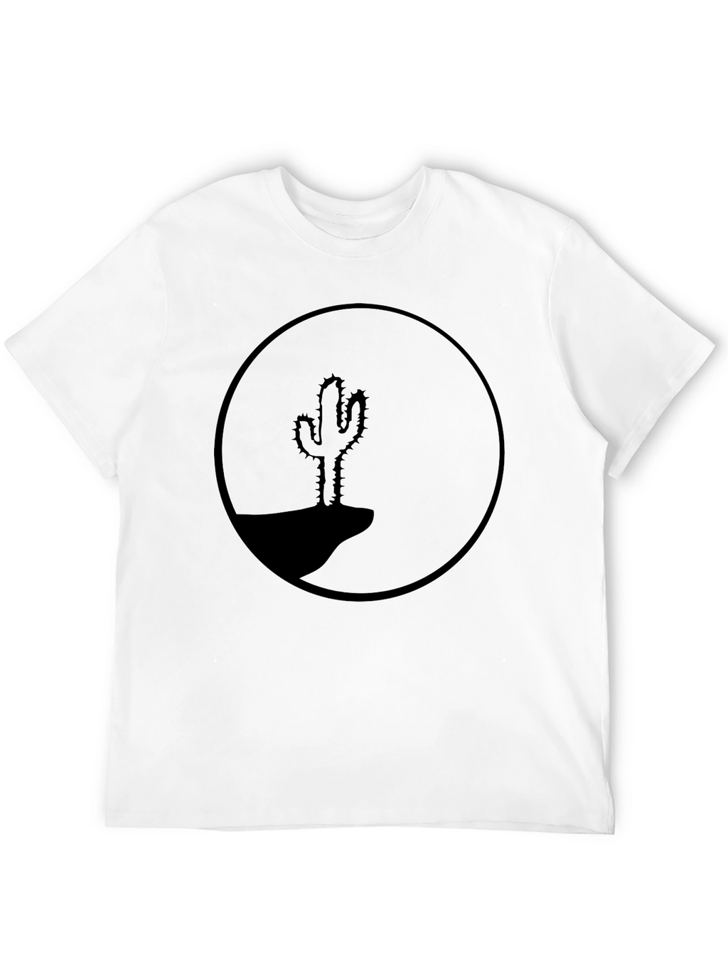 Cactus Silhouette Graphic Tee - Black Cotton