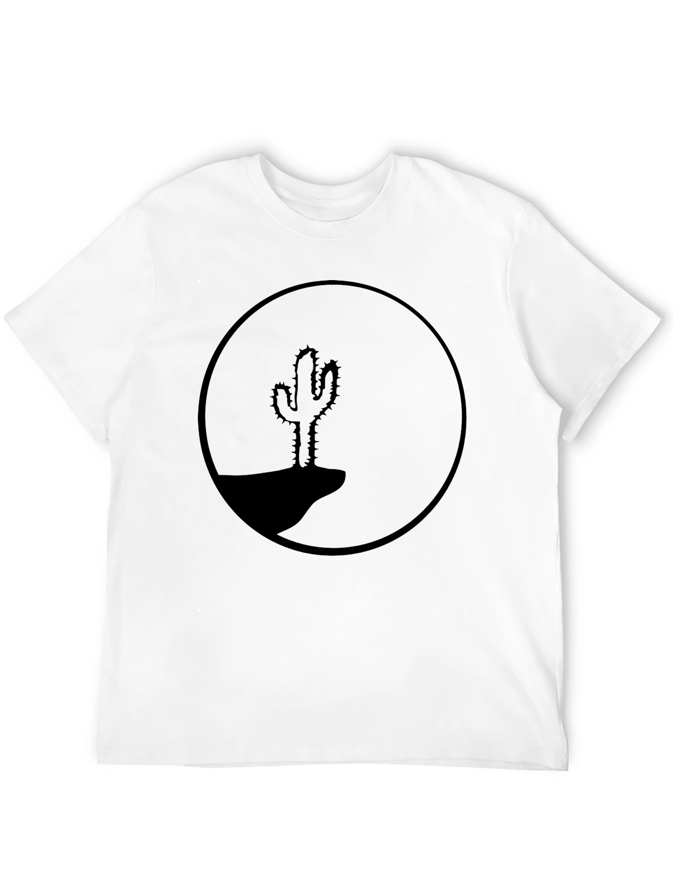 Cactus Silhouette Graphic Tee - Black Cotton