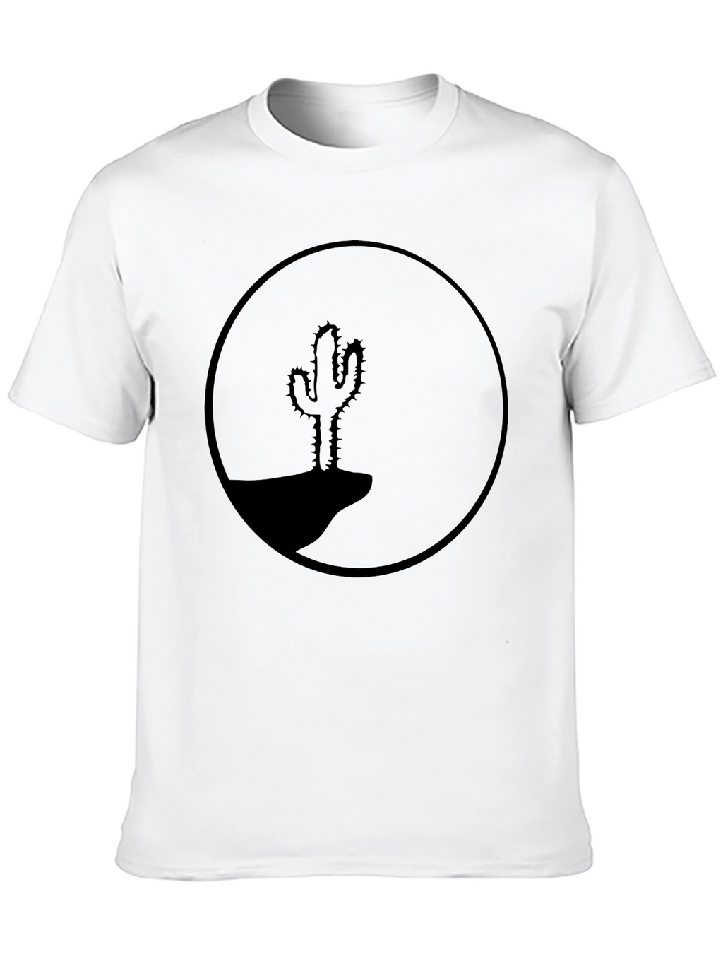 Cactus Silhouette Graphic Tee - Black Cotton