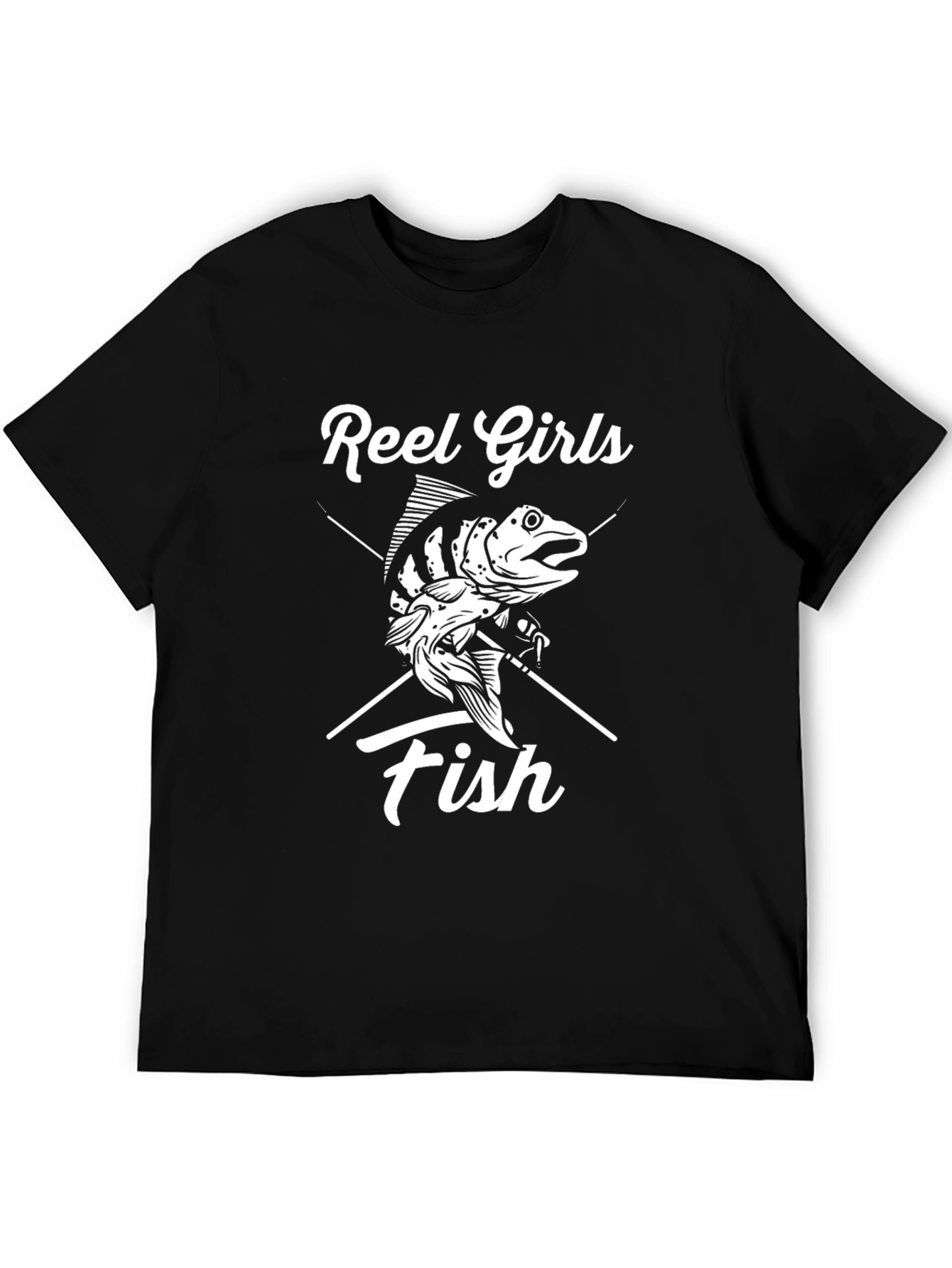 Reel Girls Fish Black T-Shirt