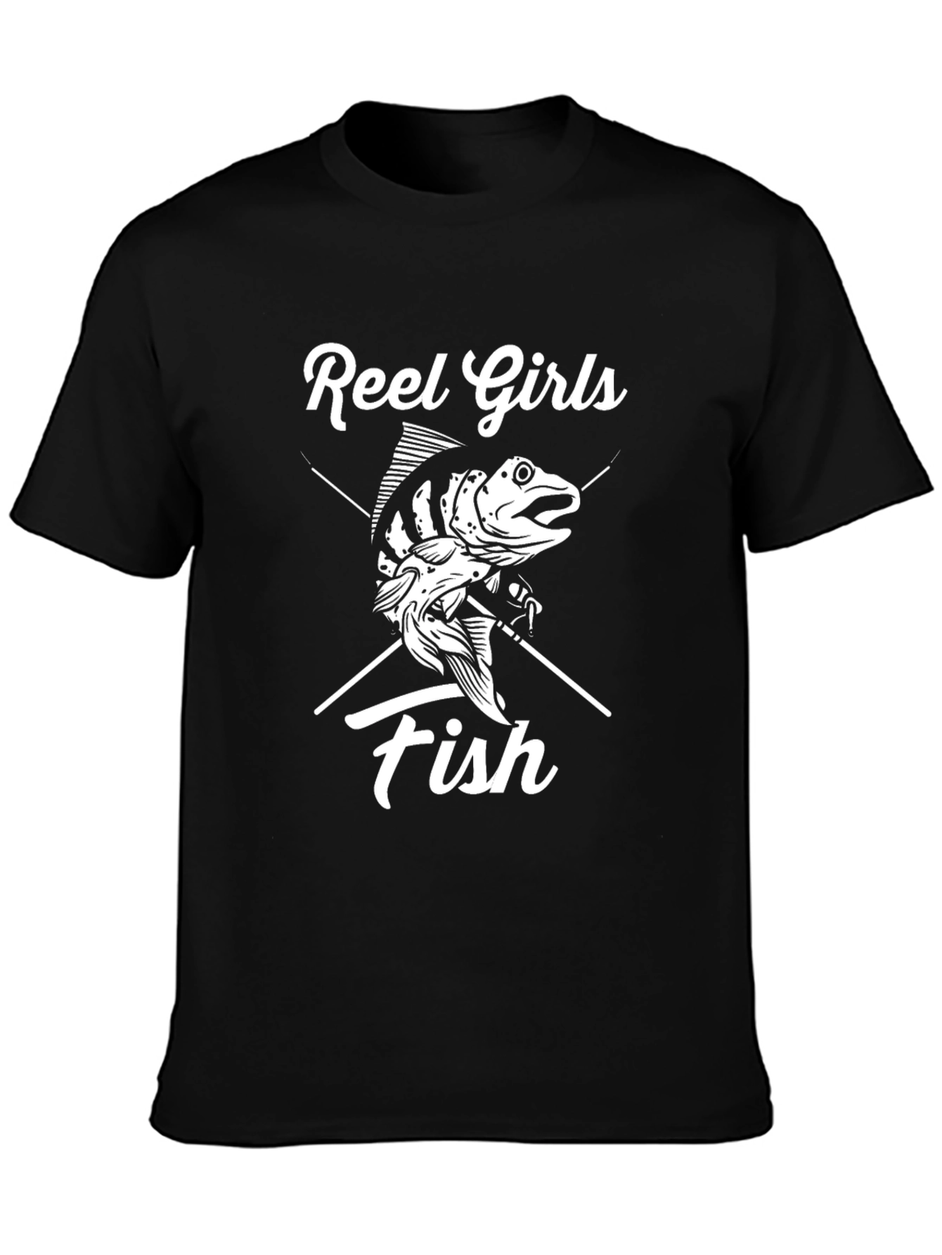 Reel Girls Fish Black T-Shirt