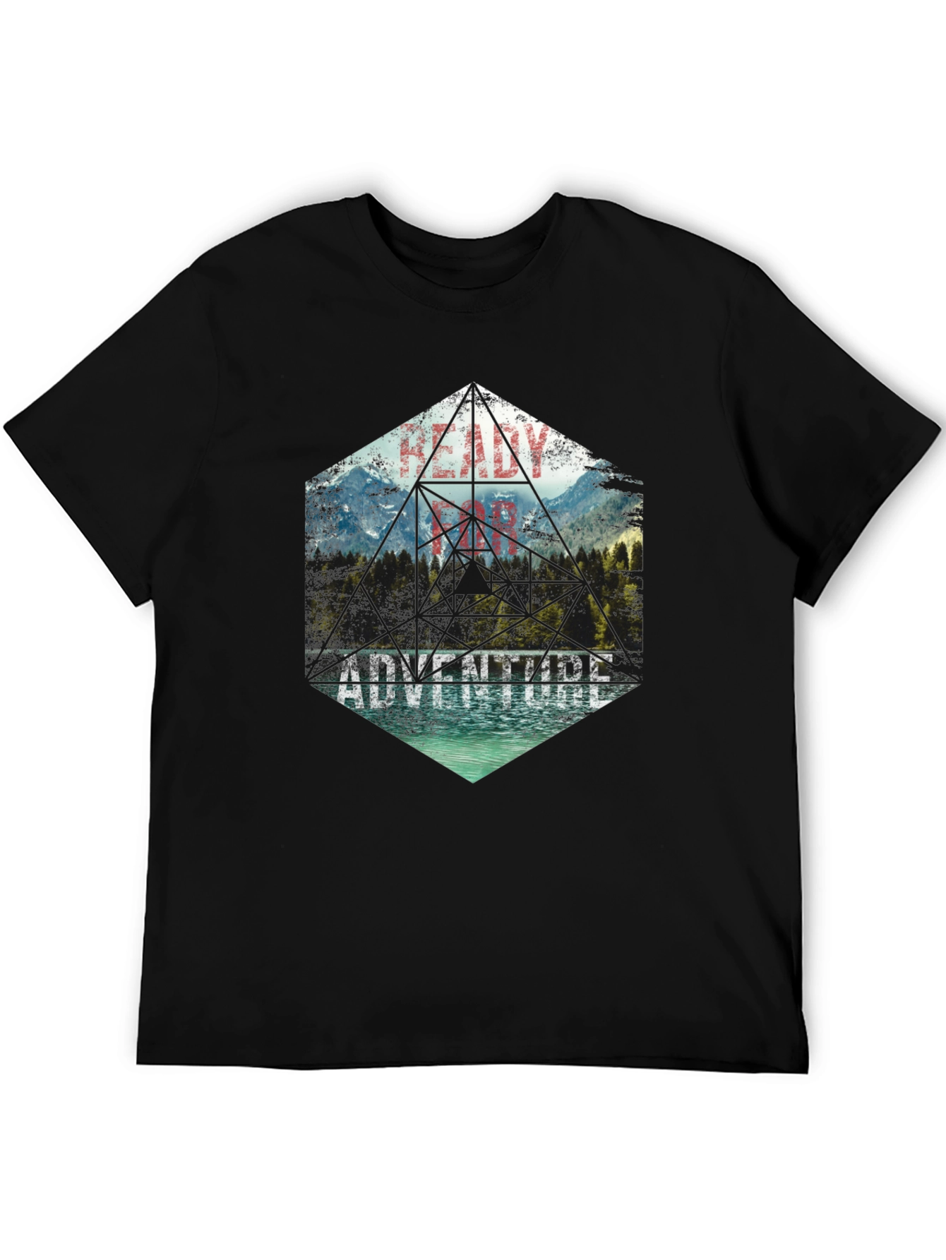 Adventure Ready Black Graphic Tee - Nature Design