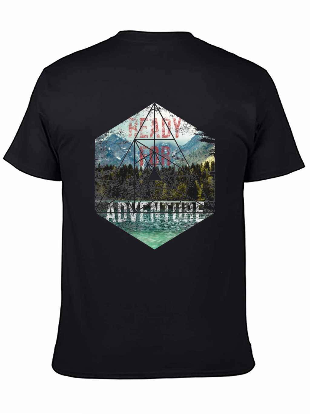 Adventure Ready Black Graphic Tee - Nature Design